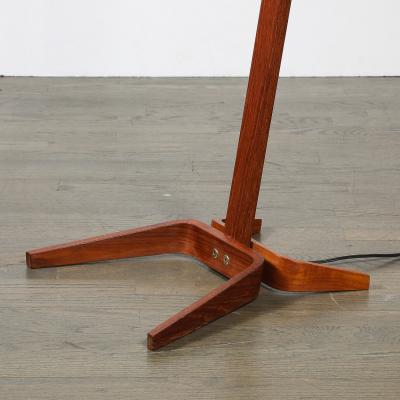 Mid Century Modernist Teak Bentwood Sculptural Floor Lamp with Diffuser
