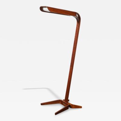 Mid Century Modernist Teak Bentwood Sculptural Floor Lamp with Diffuser