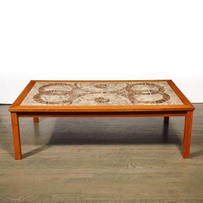 Mid Century Modernist Teak Ceramic Tile Topped Cocktail Table by Gangso Mobler