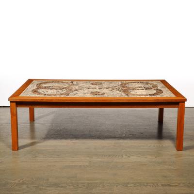Mid Century Modernist Teak Ceramic Tile Topped Cocktail Table by Gangso Mobler
