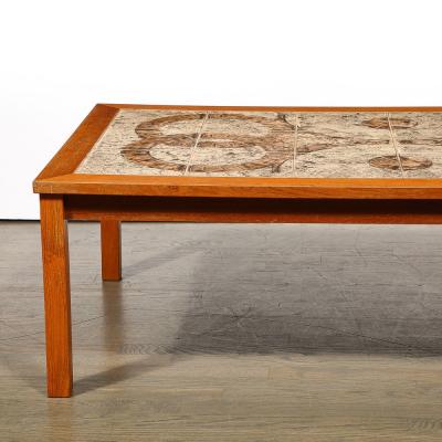 Mid Century Modernist Teak Ceramic Tile Topped Cocktail Table by Gangso Mobler
