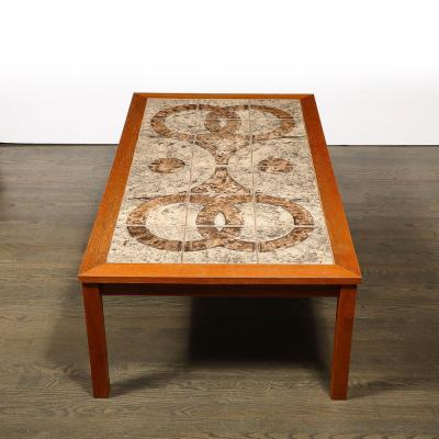 Mid Century Modernist Teak Ceramic Tile Topped Cocktail Table by Gangso Mobler