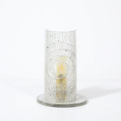 Mid Century Modernist Translucent Murano Glass Uplight W Textured Spiral