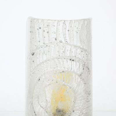 Mid Century Modernist Translucent Murano Glass Uplight W Textured Spiral