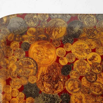 Mid Century Modernist Tray with Ancient Coin Pattern by Fornasetti