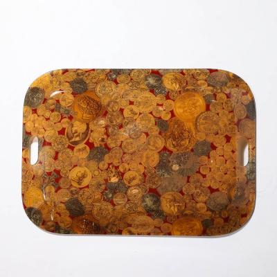 Mid Century Modernist Tray with Ancient Coin Pattern by Fornasetti