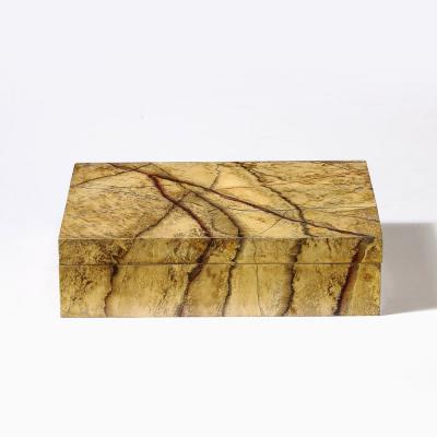 Mid Century Modernist Vellum Hued Textural Box Signed Allessandro 