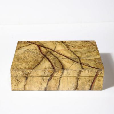 Mid Century Modernist Vellum Hued Textural Box Signed Allessandro 