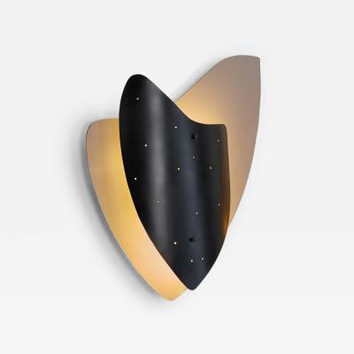 Mid Century Modernist Wall Lamp in Metal The Netherlands 1950s