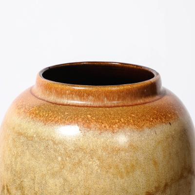 Mid Century Modernist Yellow Ochre and Saffron Ceramic Glazed Umbrella Stand