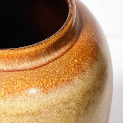 Mid Century Modernist Yellow Ochre and Saffron Ceramic Glazed Umbrella Stand