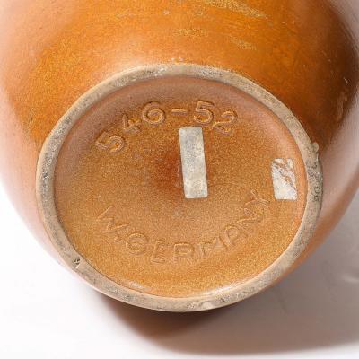 Mid Century Modernist Yellow Ochre and Saffron Ceramic Glazed Umbrella Stand