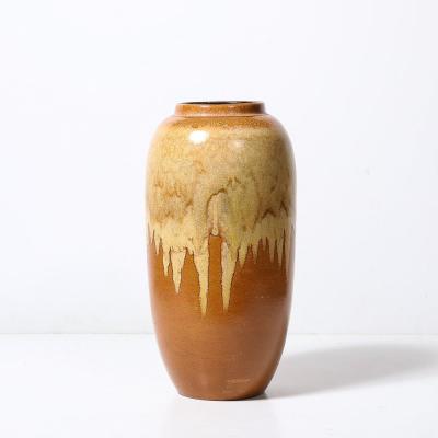 Mid Century Modernist Yellow Ochre and Saffron Ceramic Glazed Umbrella Stand