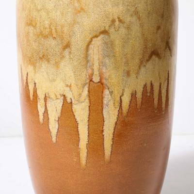 Mid Century Modernist Yellow Ochre and Saffron Ceramic Glazed Umbrella Stand