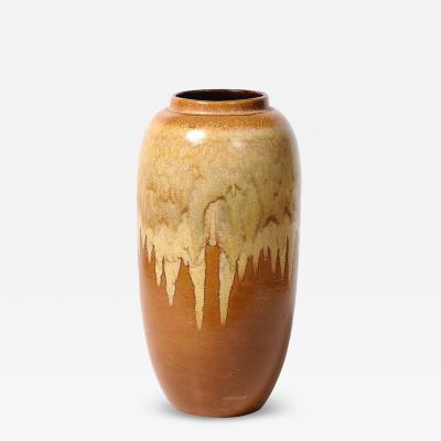 Mid Century Modernist Yellow Ochre and Saffron Ceramic Glazed Umbrella Stand