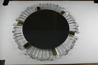Mid Century Modetn Sunburst Crystal Mirror by Kalmar Austria 1960s