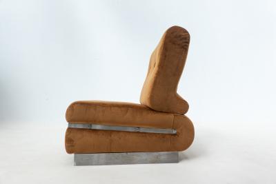 Mid Century Modular Sofa in Brown Velvet