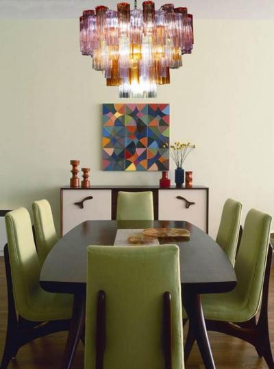 Mid Century Multicolored Murano Glass Tronchi Chandelier