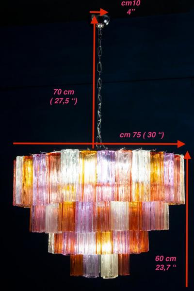 Mid Century Multicolored Murano Glass Tronchi Chandelier