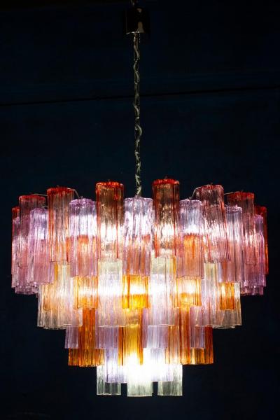 Mid Century Multicolored Murano Glass Tronchi Chandelier