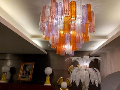 Mid Century Multicolored Murano Glass Tronchi Chandelier
