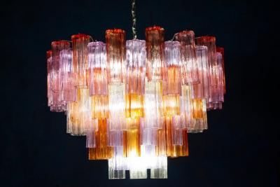 Mid Century Multicolored Murano Glass Tronchi Chandelier