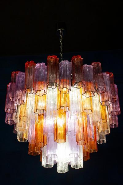 Mid Century Multicolored Murano Glass Tronchi Chandelier