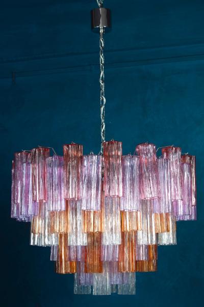 Mid Century Multicolored Murano Glass Tronchi Chandelier
