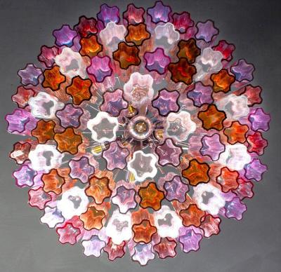 Mid Century Multicolored Murano Glass Tronchi Chandelier