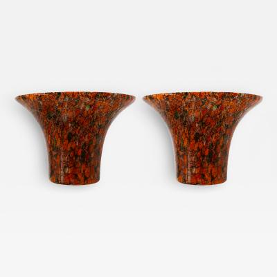 Mid Century Multicolored Pair Of Murano Glass Wall Sconces Germany 1960