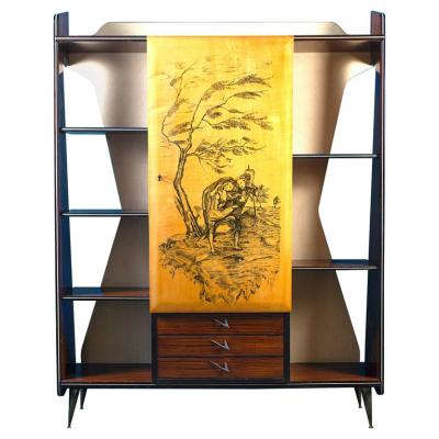 Mid Century Multifunctional Bar Cabinet or Book Case 1950s