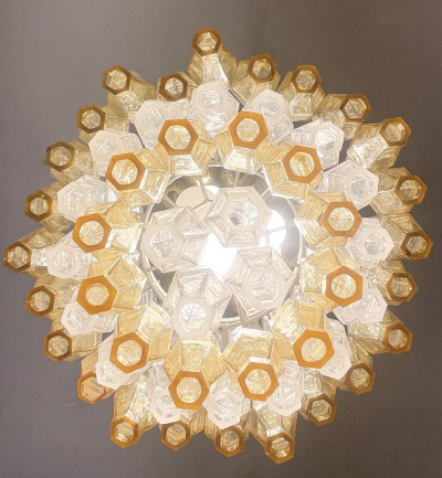 Mid Century Murano Glass Chandelier Polyhedr by Carlo Scarpa for Venini Italy