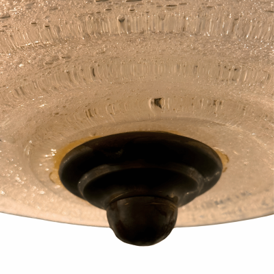 Mid Century Murano Glass Pulegoso Flush Mount