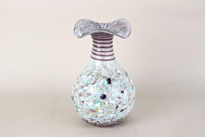 Mid Century Murano Glass Vase Multicolored Italy circa 1950