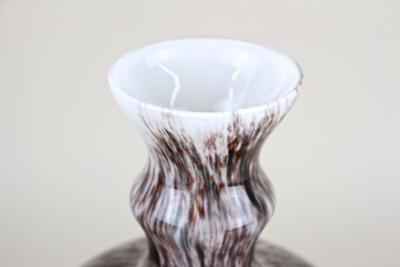 Mid Century Murano Glass Vase With Brown Grey Black Tones Italy circa 1970