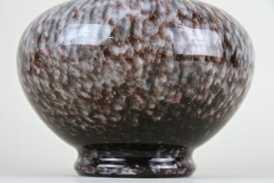 Mid Century Murano Glass Vase With Brown Grey Black Tones Italy circa 1970