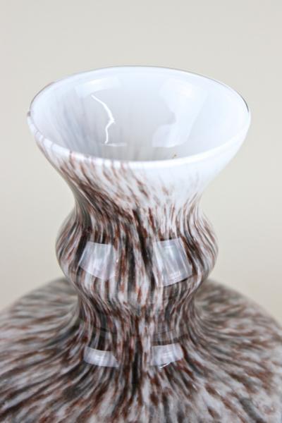 Mid Century Murano Glass Vase With Brown Grey Black Tones Italy circa 1970