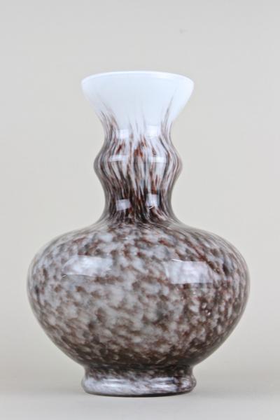 Mid Century Murano Glass Vase With Brown Grey Black Tones Italy circa 1970