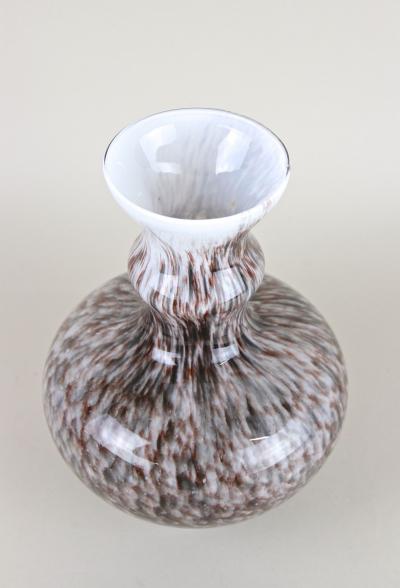 Mid Century Murano Glass Vase With Brown Grey Black Tones Italy circa 1970