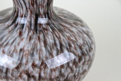 Mid Century Murano Glass Vase With Brown Grey Black Tones Italy circa 1970