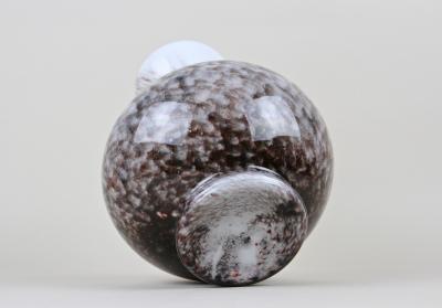 Mid Century Murano Glass Vase With Brown Grey Black Tones Italy circa 1970
