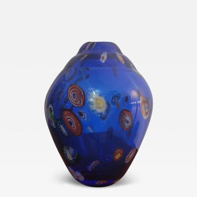 Mid Century Murano Millefiori Style Art Glass Vase