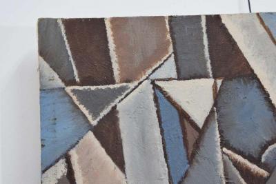 Mid Century New York School Abstract Modernist Cubist Oil Painting 1960s