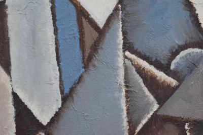 Mid Century New York School Abstract Modernist Cubist Oil Painting 1960s