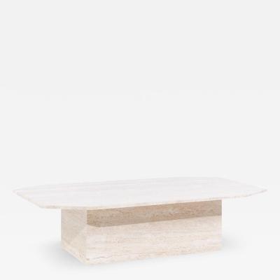 Mid Century Octagonal Travertine Coffee Table