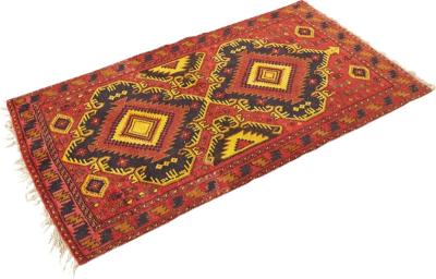 Mid Century Oriental Red and Gold Rug
