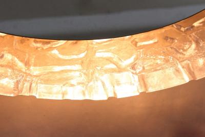 Mid Century Oval Acrylic Wall Mirror Illuminated Austria ca 1970