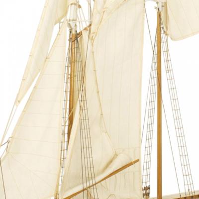 Mid Century Painted Wooden Sailboat Model 1