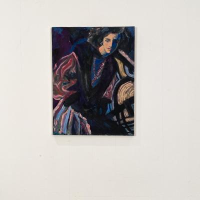 Mid Century Painting of a Woman H Krell American Painter