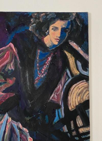 Mid Century Painting of a Woman H Krell American Painter